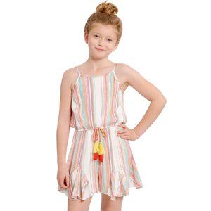 NEW Truly Me Boutique Striped Tween Girls Summer Romper sz 12 Colorful Tassles